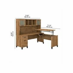 Bush Furniture Somerset Office Desk With 35"-41" Adjustable Return And Hutch, Fresh Walnut (SET015FW) -STAPLES Sales sp108409447 sc7
