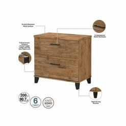 Bush Furniture Somerset Office Desk With 35"-41" Adjustable Return, Hutch, And File Cabinet, Fresh Walnut (SET016FW) 16 Bush Furniture Somerset Office Desk With 35"-41" Adjustable Return, Hutch, And File Cabinet, Fresh Walnut (SET016FW) -STAPLES Sales sp108409457 sc7