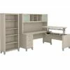 Bush Furniture Somerset Office Desk With 35"-41" Adjustable Return, Hutch, And Bookcase, Sand Oak (SET017SO) 2 Bush Furniture Somerset Office Desk With 35"-41" Adjustable Return, Hutch, And Bookcase, Sand Oak (SET017SO) -STAPLES Sales sp108409477 sc7
