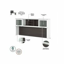 Bush Furniture Somerset Office Desk With 35"-41" Adjustable Return, Hutch, And File Cabinet, Storm Gray/White (SET016SGWH) -STAPLES Sales sp108409572 sc7