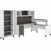Bush Furniture Somerset Office Desk With 35"-41" Adjustable Return, Hutch, And Bookcase, Storm Gray/White (SET017SGWH) 2 Bush Furniture Somerset Office Desk With 35"-41" Adjustable Return, Hutch, And Bookcase, Storm Gray/White (SET017SGWH) -STAPLES Sales sp108409575 sc7