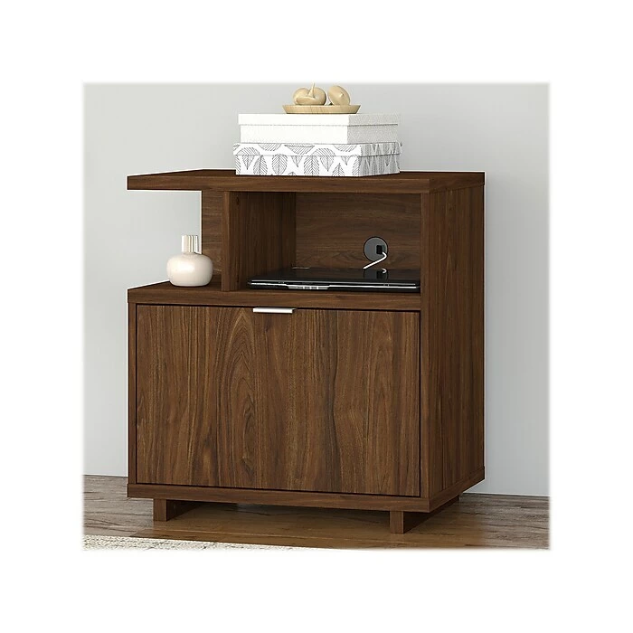 Kathy Ireland® Home By Bush Furniture Madison Avenue Single-Drawer Lateral File Cabinet, Modern Walnut, 27.17" (MDF127MW-03) 4 Kathy Ireland® Home By Bush Furniture Madison Avenue Single-Drawer Lateral File Cabinet, Modern Walnut, 27.17" (MDF127MW-03) - Image 2