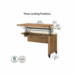 Bush Furniture Somerset 29"-41" Adjustable Desk, Fresh Walnut (WC81342) -STAPLES Sales sp108676172 sc7