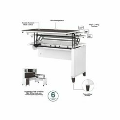 Bush Furniture Somerset 29"-41" Adjustable Desk, Storm Gray/White (WC81042) -STAPLES Sales sp108676184 sc7