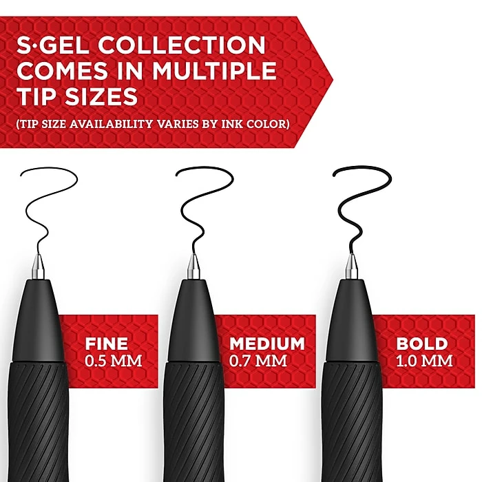 Sharpie S-Gel Retractable Gel Pen, Medium Point, Black Ink, Dozen (2096159) 4 Sharpie S-Gel Retractable Gel Pen, Medium Point, Black Ink, Dozen (2096159) - Image 2
