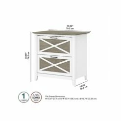 Bush Furniture Key West 2-Drawer Lateral File Cabinet, Letter/Legal, Shiplap Gray/Pure White, 30" (KWF130G2W-03) 14 Bush Furniture Key West 2-Drawer Lateral File Cabinet, Letter/Legal, Shiplap Gray/Pure White, 30" (KWF130G2W-03) -STAPLES Sales sp109940268 sc7