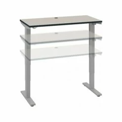 Bush Business Furniture Move 40 Series 28''-48'' Adjustable Standing Desk, White Spectrum/Cool Gray Metallic (M4S4824WPSK)