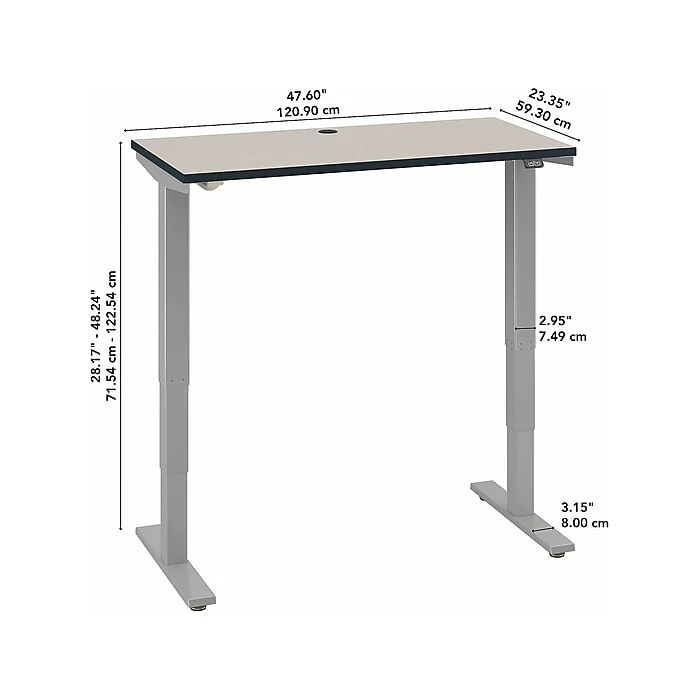 Bush Business Furniture Move 40 Series 28''-48'' Adjustable Standing Desk, White Spectrum/Cool Gray Metallic (M4S4824WPSK) 7 Bush Business Furniture Move 40 Series 28''-48'' Adjustable Standing Desk, White Spectrum/Cool Gray Metallic (M4S4824WPSK) - Image 5