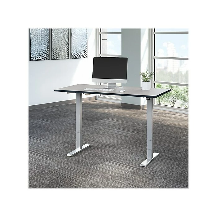 Bush Business Furniture Move 40 Series 28"-48" Adjustable Standing Desk, White Spectrum/Cool Gray Metallic (M4S6030WPSK) 4 Bush Business Furniture Move 40 Series 28"-48" Adjustable Standing Desk, White Spectrum/Cool Gray Metallic (M4S6030WPSK) - Image 2