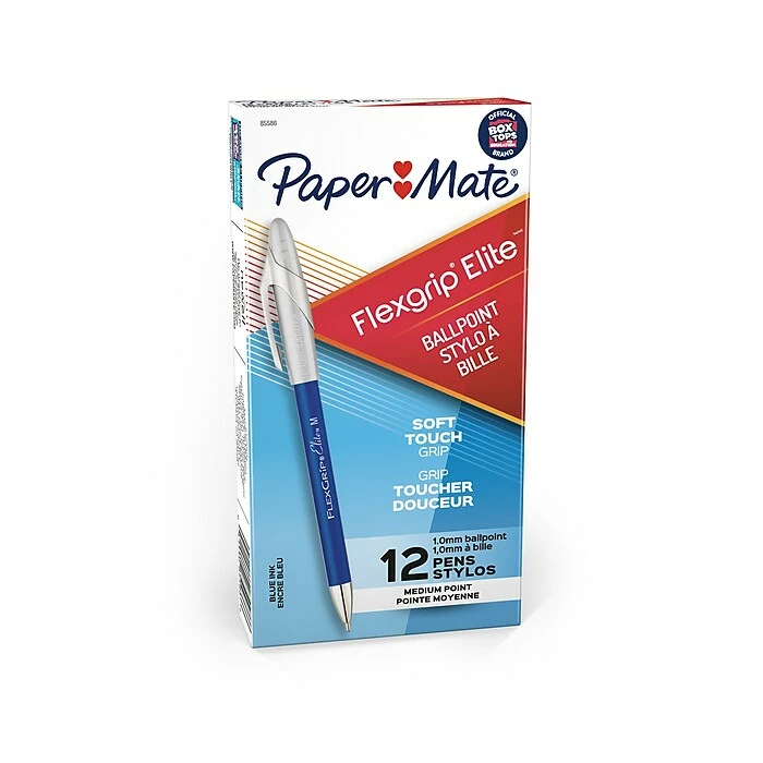 Paper Mate FlexGrip Elite Ballpoint Pen, Medium Point, Blue Ink, Dozen (85586) 3 Paper Mate FlexGrip Elite Ballpoint Pen, Medium Point, Blue Ink, Dozen (85586)