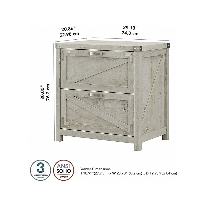Kathy Ireland® Home By Bush Furniture 2-Drawer Lateral File Cabinet, Letter/Legal, Cottage White, 29" (CGF129CWH-03) 7 Kathy Ireland® Home By Bush Furniture 2-Drawer Lateral File Cabinet, Letter/Legal, Cottage White, 29" (CGF129CWH-03) - Image 5