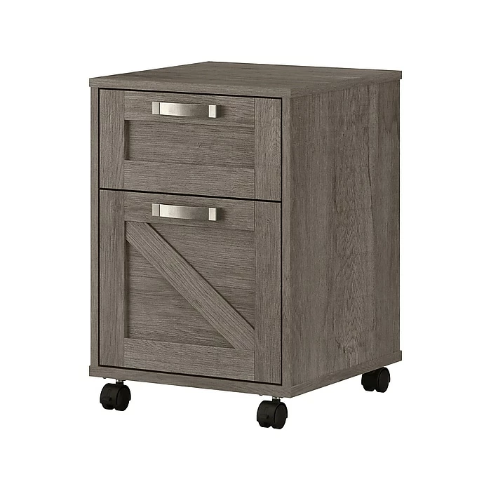 Kathy Ireland® Home By Bush Furniture 2-Drawer Vertical File Cabinet, Mobile, Letter/Legal, Restored Gray, 17" 3 Kathy Ireland® Home By Bush Furniture 2-Drawer Vertical File Cabinet, Mobile, Letter/Legal, Restored Gray, 17"