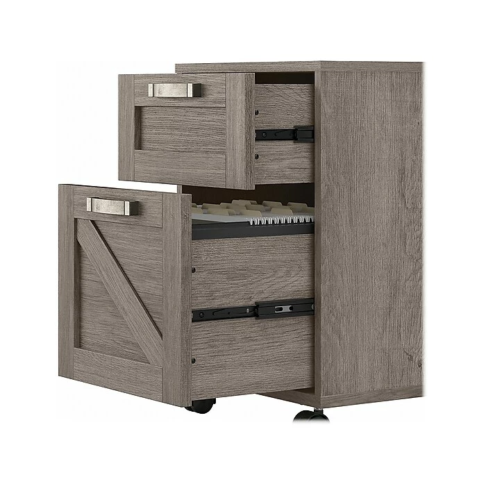 Kathy Ireland® Home By Bush Furniture 2-Drawer Vertical File Cabinet, Mobile, Letter/Legal, Restored Gray, 17" 8 Kathy Ireland® Home By Bush Furniture 2-Drawer Vertical File Cabinet, Mobile, Letter/Legal, Restored Gray, 17" - Image 6