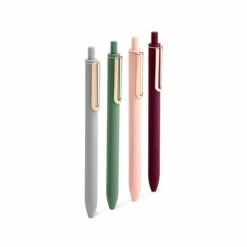 Poppin Assorted Jewel Luxe Retractable Gel Pens, Fine Point, Black Ink, 4/Pack (102069)