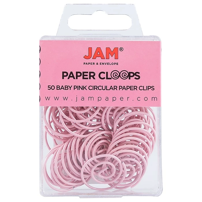 JAM Paper® Colored Circular Paper Clips, Round Paperclips, Baby Pink, 50/Pack (2187132) 3 JAM Paper® Colored Circular Paper Clips, Round Paperclips, Baby Pink, 50/Pack (2187132)