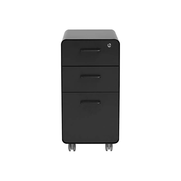 Poppin The Sort-It-Out 3-Drawer Vertical File Cabinet, Locking, Letter/Legal, Black, 20" (104741) 3 Poppin The Sort-It-Out 3-Drawer Vertical File Cabinet, Locking, Letter/Legal, Black, 20" (104741)