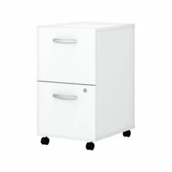 Bush Business Furniture Easy Office 2-Drawer Vertical File Cabinet, Locking, Letter/Legal, Pure White, 20" (EO108WHSU)