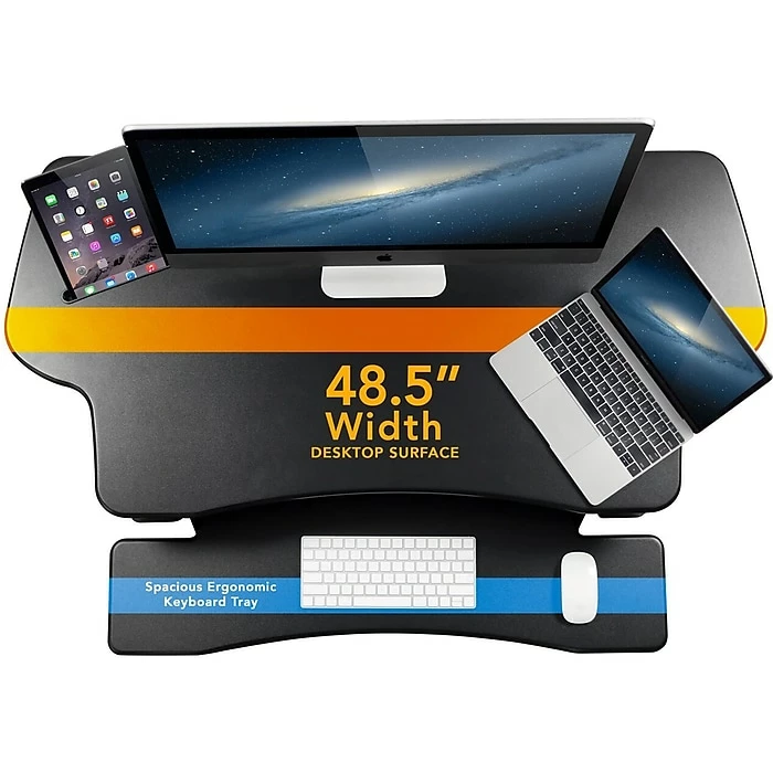 Mount-It! 6"-19" Adjustable Desk Converter, Black (MI-7962) 6 Mount-It! 6"-19" Adjustable Desk Converter, Black (MI-7962) - Image 4