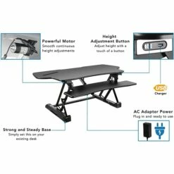 Mount-It! 6"-19" Adjustable Desk Converter, Black (MI-7962) 15 Mount-It! 6"-19" Adjustable Desk Converter, Black (MI-7962) -STAPLES Sales sp123233991 sc7