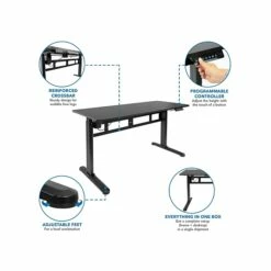 Mount-It! 29" - 47" Adjustable Desk, Black (MI-7999) 12 Mount-It! 29" - 47" Adjustable Desk, Black (MI-7999) -STAPLES Sales sp123234010 sc7