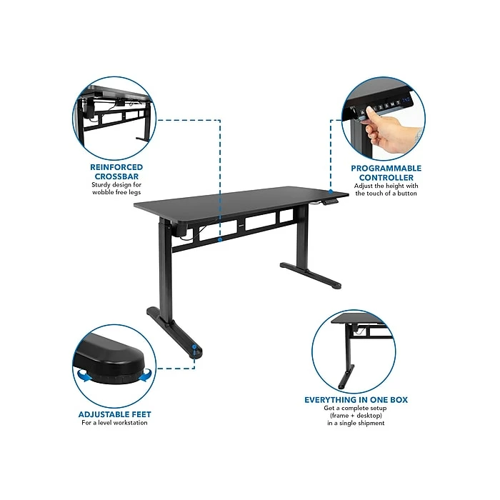 Mount-It! 29" - 47" Adjustable Desk, Black (MI-7999) 5 Mount-It! 29" - 47" Adjustable Desk, Black (MI-7999) - Image 3