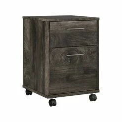 Bush Furniture Key West 2-Drawer Mobile File Cabinet, Letter/Legal, Dark Gray Hickory, 16" (KWF116GH-03)