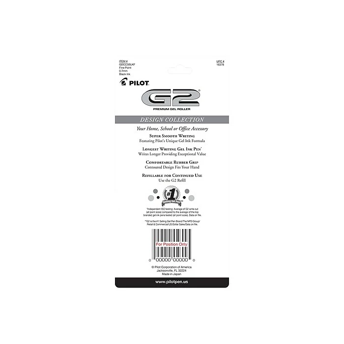 Pilot G-2 Design Collection Retractable Rollerball Pen, Fine Point, Black Ink, 5/Pack (GDCC5BLKF) 10 Pilot G-2 Design Collection Retractable Rollerball Pen, Fine Point, Black Ink, 5/Pack (GDCC5BLKF) - Image 8
