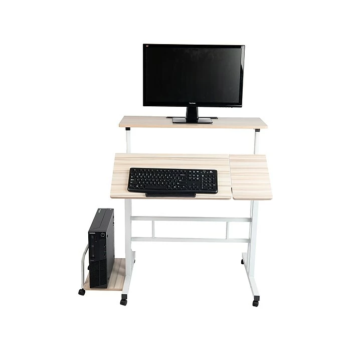 Mind Reader 30-44"H Wood Adjustable Desk, White (SDROLLXL-WHT) 4 Mind Reader 30-44"H Wood Adjustable Desk, White (SDROLLXL-WHT) - Image 2