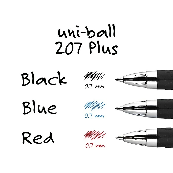 Uni-ball Uniball 207 Plus+ Retractable Gel Pens, Medium Point, 0.7mm, Blue Ink, 4/Pack (70142) 8 Uni-ball Uniball 207 Plus+ Retractable Gel Pens, Medium Point, 0.7mm, Blue Ink, 4/Pack (70142) - Image 6