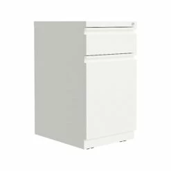 Hirsh 2-Drawer Vertical File Cabinet, Mobile/Pedestal, Letter, White, 19.88" (25033)