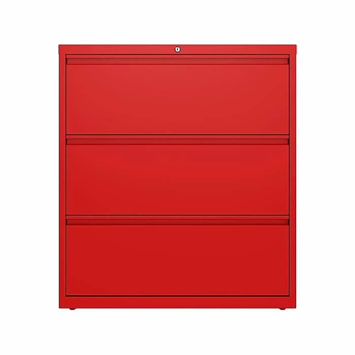 Hirsh HL10000 Series 3-Drawer Lateral File Cabinet, Locking, Letter/Legal, Lava Red, 36" (24252) 4 Hirsh HL10000 Series 3-Drawer Lateral File Cabinet, Locking, Letter/Legal, Lava Red, 36" (24252) - Image 2
