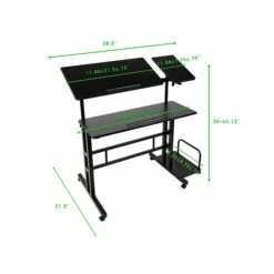 Mind Reader 30" - 44" Particle Board Adjustable Desk, Black (SDROLLXL-BLK) 14 Mind Reader 30" - 44" Particle Board Adjustable Desk, Black (SDROLLXL-BLK) -STAPLES Sales sp127455727 sc7