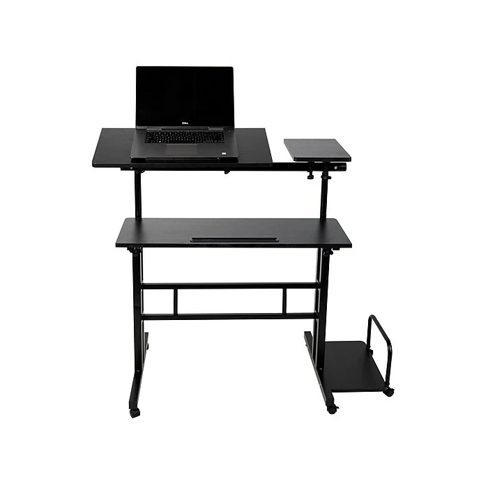 Mind Reader 30" - 44" Particle Board Adjustable Desk, Black (SDROLLXL-BLK) 9 Mind Reader 30" - 44" Particle Board Adjustable Desk, Black (SDROLLXL-BLK) - Image 7