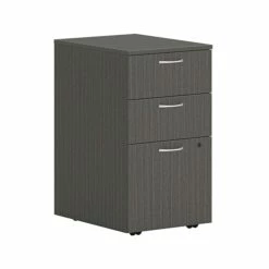 HON Mod 3-Drawer Vertical File Cabinet, Mobile Pedestal, Letter/Legal, Slate Teak, 20" (HLPLPMBBF.LSL1)