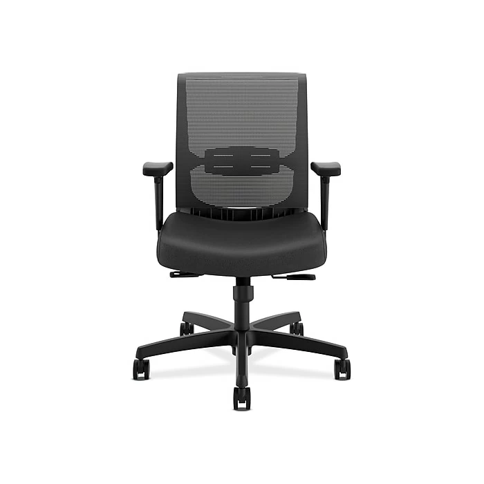 HON Coze 26"-44" Adjustable Desk With Convergence Task Chair, Florence Walnut/Silver/Black (HCZ48FWHCNVUR10) 5 HON Coze 26"-44" Adjustable Desk With Convergence Task Chair, Florence Walnut/Silver/Black (HCZ48FWHCNVUR10) - Image 3