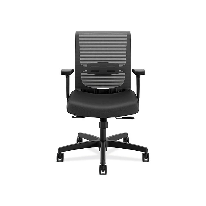 HON Coze 26"-44" Adjustable Desk With Convergence Task Chair, Designer White/Silver/Black (HCZ48DWHCNVUR10) 5 HON Coze 26"-44" Adjustable Desk With Convergence Task Chair, Designer White/Silver/Black (HCZ48DWHCNVUR10) - Image 3