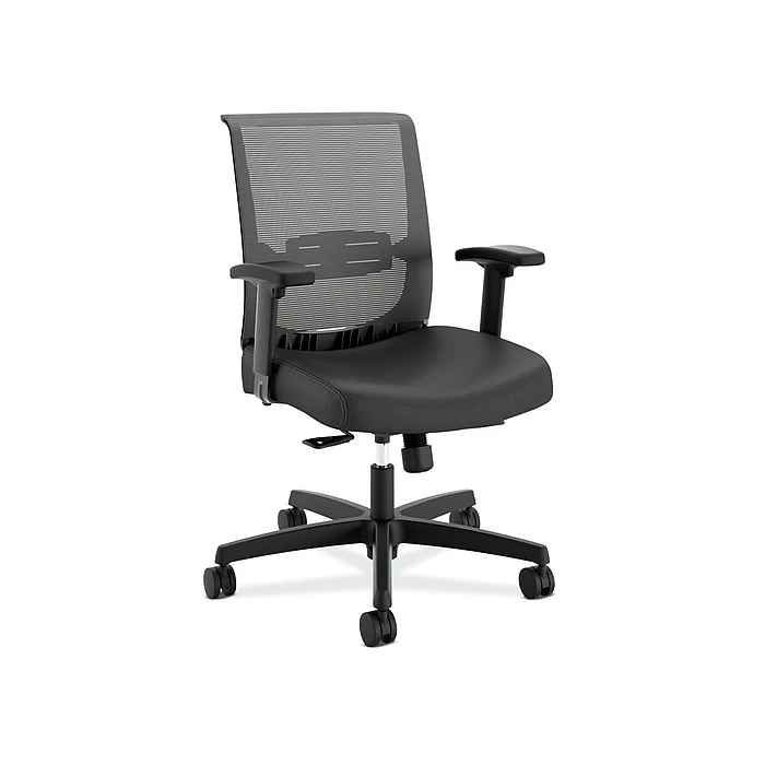 HON Coze 26"-44" Adjustable Desk With Convergence Task Chair, Florence Walnut/Silver/Black (HCZ48FWHCNVUR10) 6 HON Coze 26"-44" Adjustable Desk With Convergence Task Chair, Florence Walnut/Silver/Black (HCZ48FWHCNVUR10) - Image 4