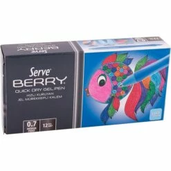 Serve Berry Retractable Gel Pen, Blue Ink, Dozen (SV-BRGEL07-12MV)
