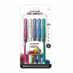 Uni-ball Gel Impact 1MM Metallic, Assorted Ink, 5 Pack (70149)