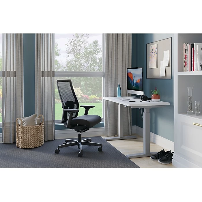 HON Coze 26"-44" Adjustable Desk With Ignition Task Chair, Designer White/Silver/Black (HCZ48DWHIGNCU10) 11 HON Coze 26"-44" Adjustable Desk With Ignition Task Chair, Designer White/Silver/Black (HCZ48DWHIGNCU10) - Image 9