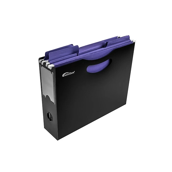 AutoExec Plastic File Holder 12”W X 9.5”H X 3”D Letter Size, Black (FILEHOLDER-01) 4 AutoExec Plastic File Holder 12”W X 9.5”H X 3”D Letter Size, Black (FILEHOLDER-01) - Image 2