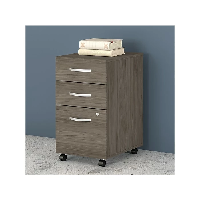 Bush Business Furniture Studio C 3 Drawer Mobile File Cabinet, Modern Hickory (SCF216MHSU) 4 Bush Business Furniture Studio C 3 Drawer Mobile File Cabinet, Modern Hickory (SCF216MHSU) - Image 2