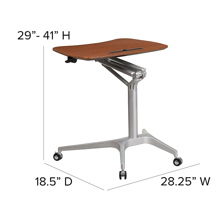 Flash Furniture 28"W Adjustable Desk, Laminate Wood (NAN-IP-10-GG) 7 Flash Furniture 28"W Adjustable Desk, Laminate Wood (NAN-IP-10-GG) - Image 5