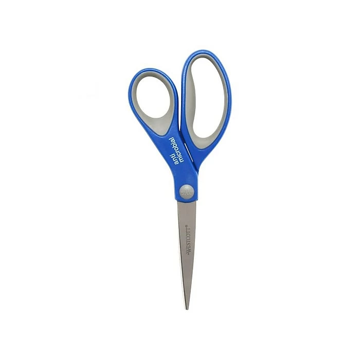 Westcott 8" Stainless Steel Scissors, Silver/Blue/Gray, 2/Pack (17836) 6 Westcott 8" Stainless Steel Scissors, Silver/Blue/Gray, 2/Pack (17836) - Image 4