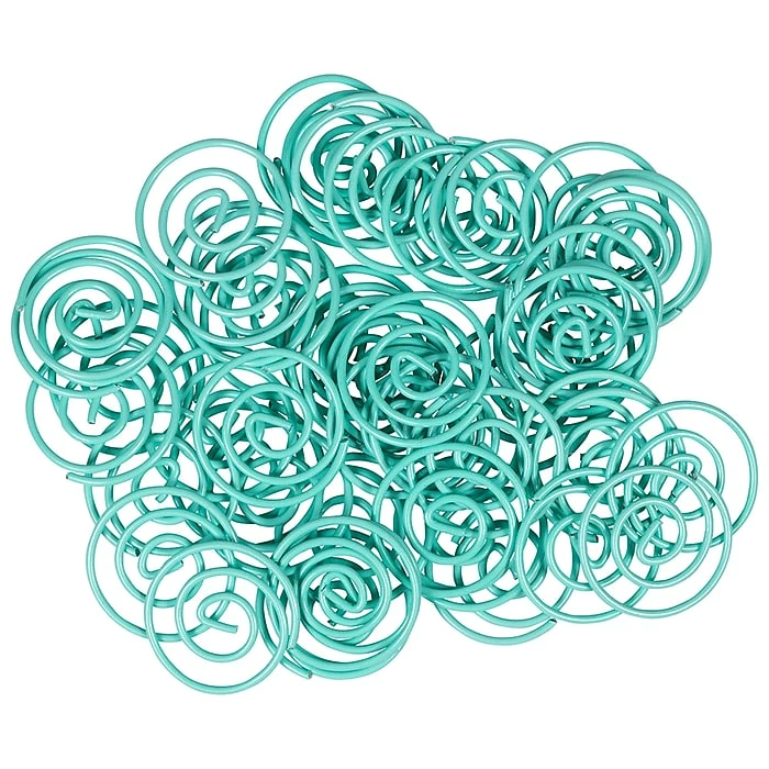 JAM Paper Colored Circular Paper Clips, Round Paperclips, Teal, 50/Pack (21832066) 7 JAM Paper Colored Circular Paper Clips, Round Paperclips, Teal, 50/Pack (21832066) - Image 5