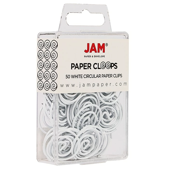 JAM Paper Circular Small Paper Clips, White, 50/Pack (2187139) 4 JAM Paper Circular Small Paper Clips, White, 50/Pack (2187139) - Image 2