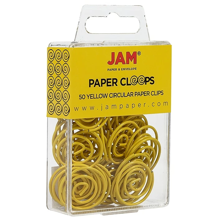 JAM Paper Colored Circular Paper Clips, Round Paperclips, Yellow, 2 Packs Of 50 (2187140B) 4 JAM Paper Colored Circular Paper Clips, Round Paperclips, Yellow, 2 Packs Of 50 (2187140B) - Image 2
