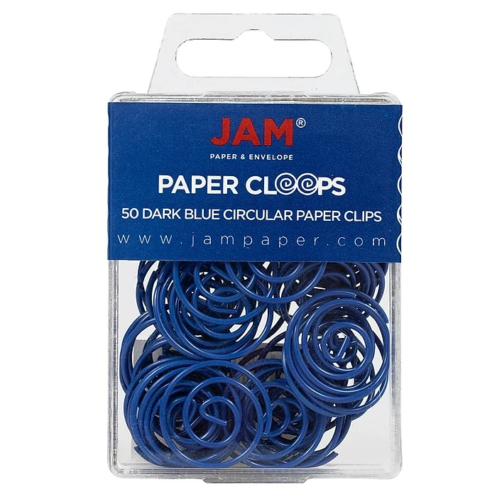 JAM Paper Circular Small Paper Clips, Dark Blue, 50/Pack (2187134) 3 JAM Paper Circular Small Paper Clips, Dark Blue, 50/Pack (2187134)