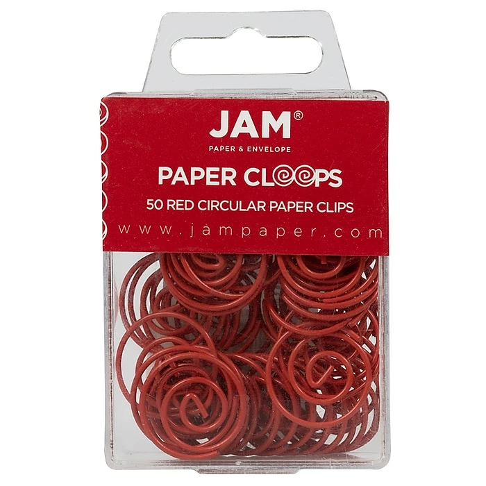 JAM Paper Circular Small Paper Clips, Red, 50/Pack (2187138) 3 JAM Paper Circular Small Paper Clips, Red, 50/Pack (2187138)