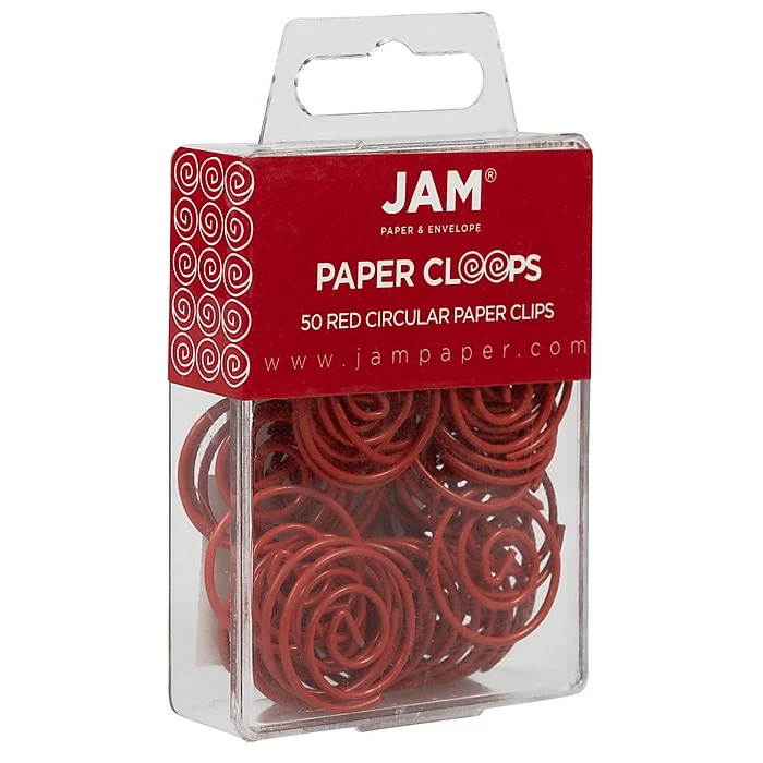 JAM Paper Circular Small Paper Clips, Red, 50/Pack (2187138) 4 JAM Paper Circular Small Paper Clips, Red, 50/Pack (2187138) - Image 2